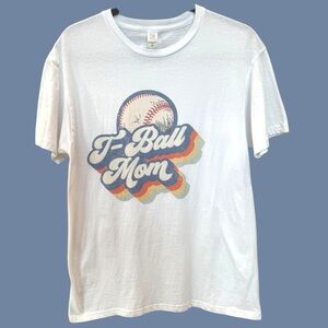 White T-Ball‎ Mom Graphic T-Shirt